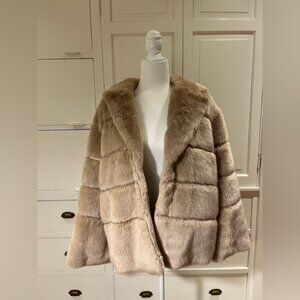 Quilted Faux Fur Cream Coat